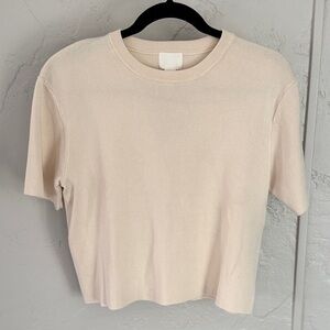 H&M Cream Short-Sleeve Knit Top